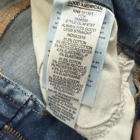 Good American Always Fits Good Legs Straight Jeans | Size 6-12 | EUC - Picture 4 of 7